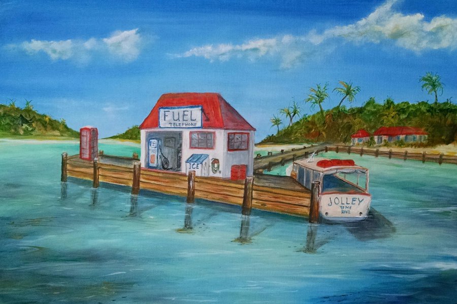 Wonderful Painting of The Marina Cay Red Box