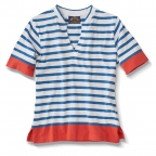 Ss, Knitted Stripe, Blue-White, Red Bands