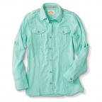 Shirt Linen, Ls, Barbary Tab Sleeve,Pink,Green,Blue,White