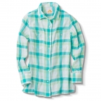 Shirt, Ls, Premium Voil, Ls; Green Check, Blu Check
