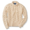 Pima Sweater, Giant Cable, White